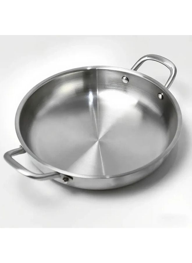 8 66 Inch Silver Stainless Steel Grill Pan Non Stick Frying Pan Dishwasher Safe - Image 1